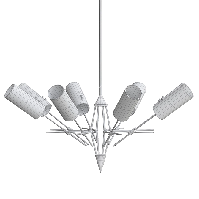 Retro Revival Stilnovo Chandelier 3D model image 3