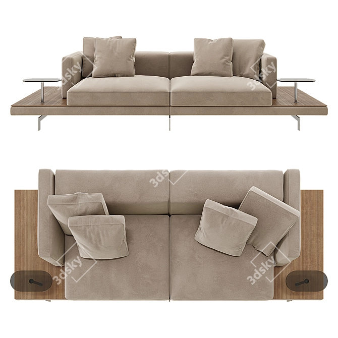 Modern Dock Sofa: B&B Italia 3D model image 2