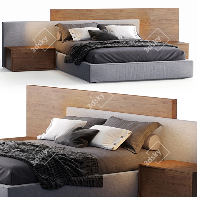 Stylish Jesse Mylove Bed 3D model image 1