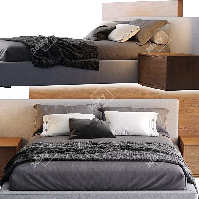 Stylish Jesse Mylove Bed 3D model image 2