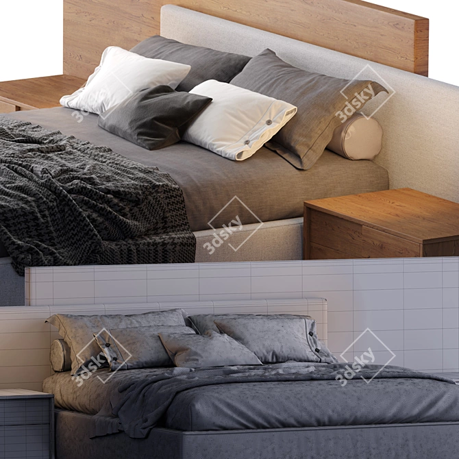 Stylish Jesse Mylove Bed 3D model image 3