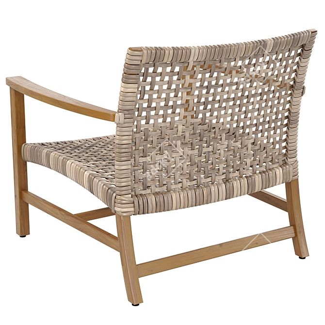 Title: Natural Finish Isola Lounge Chair 3D model image 2