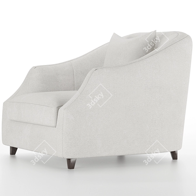 Sophisticated Dove Gray Velvet Armchair 3D model image 1