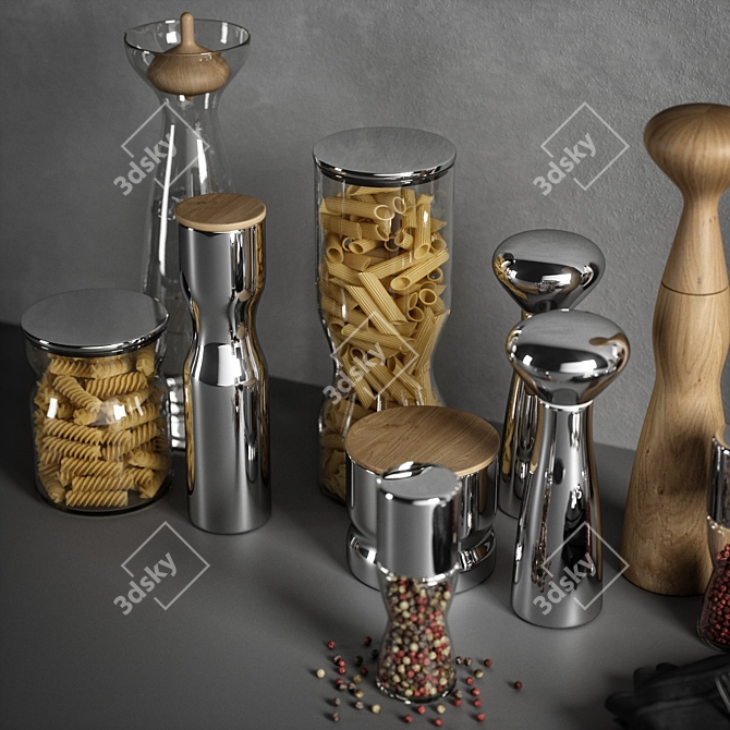 Modern Kitchen Decor Set 3D model image 4