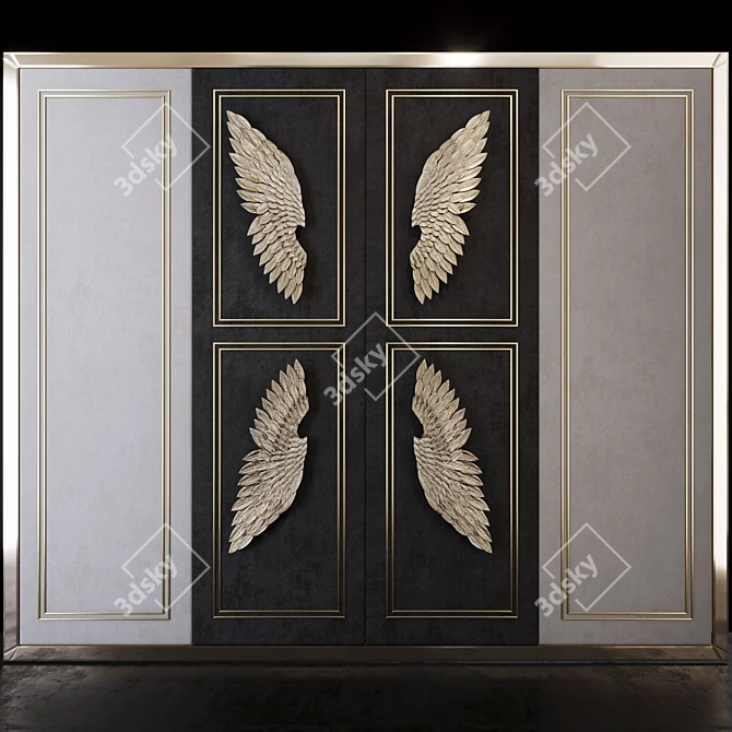 Angelic Metal Wall Decor 3D model image 1