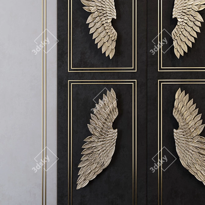 Angelic Metal Wall Decor 3D model image 2