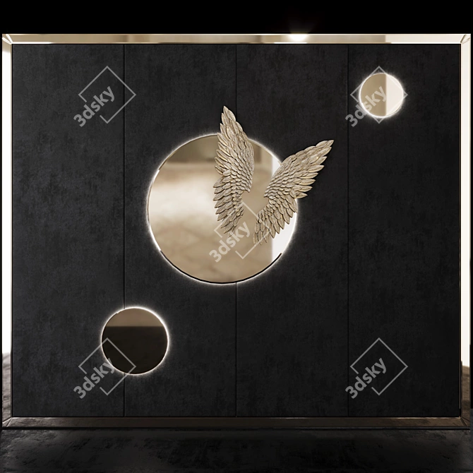 Angel Wings Metal Decor: PN41 3D model image 1