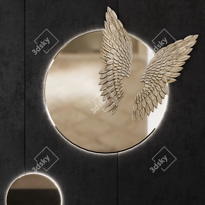 Angel Wings Metal Decor: PN41 3D model image 2