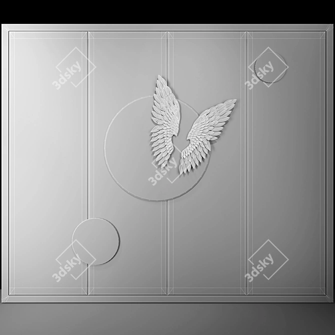 Angel Wings Metal Decor: PN41 3D model image 3