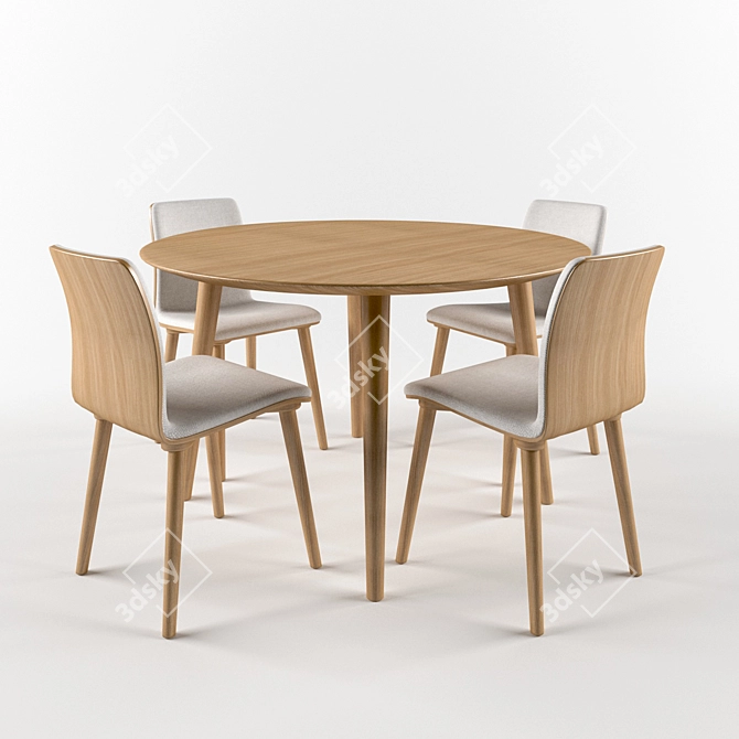 Modish Malmo Set: Chair & Table 3D model image 2