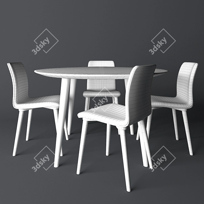 Modish Malmo Set: Chair & Table 3D model image 3