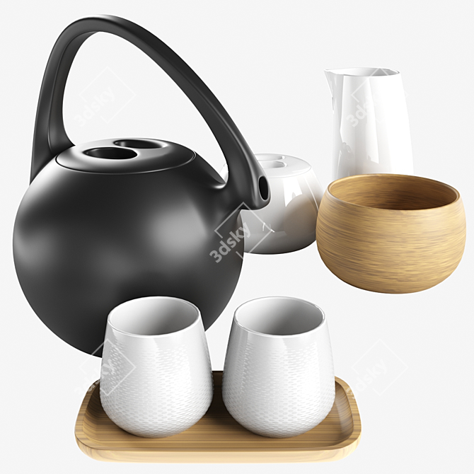 Elegant Rosenthal Teapot Set 3D model image 1