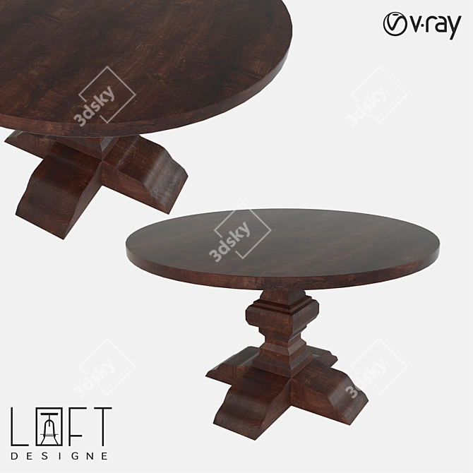 LoftDesigne 10793 Oak Table 3D model image 1