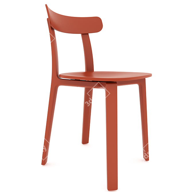 Elegant All Plastic Chair 3D model image 2