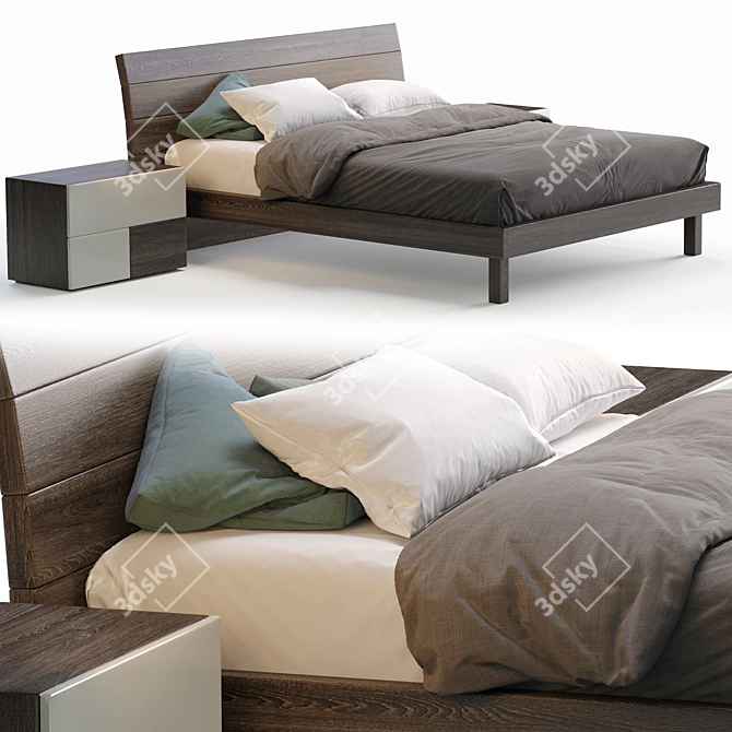 Modern INDEX Bed: Sleek Design, 3D MAX Compatible 3D model image 1