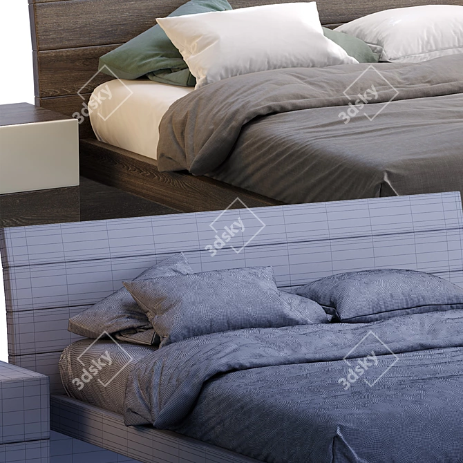 Modern INDEX Bed: Sleek Design, 3D MAX Compatible 3D model image 3