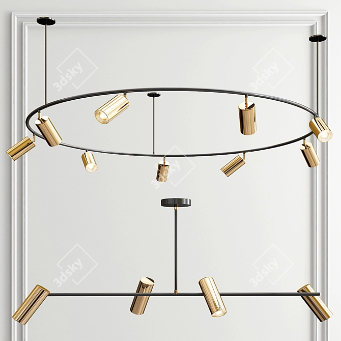 Elegant Diner Pendant Chandelier 3D model image 1