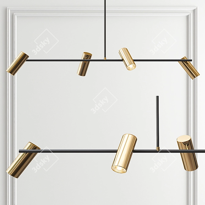 Elegant Diner Pendant Chandelier 3D model image 2