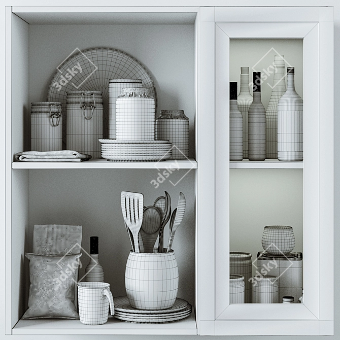 Kitchen Beauty: Decorative Set 3D model image 2