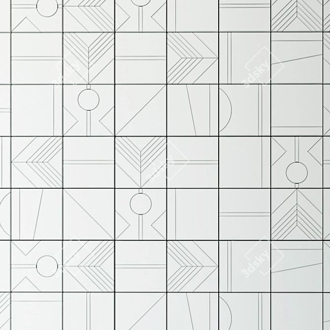 Terrazzo & Brass Inserts Tile: Madique Elegance 3D model image 3