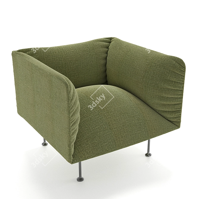  Scandinavian Sandy Brown Godot Sofa 3D model image 2