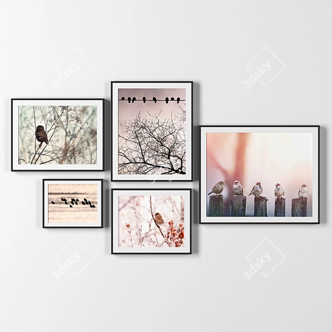 Black Frame Collection - Set of 5 Frames 3D model image 1