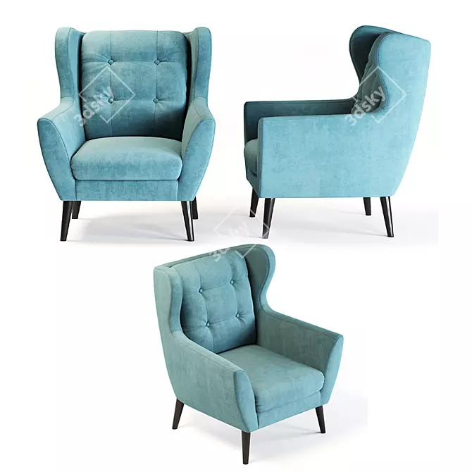 Retro-Chic Henry Armchair 3D model image 1