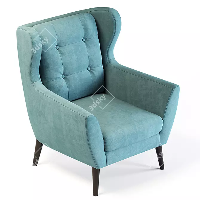 Retro-Chic Henry Armchair 3D model image 2