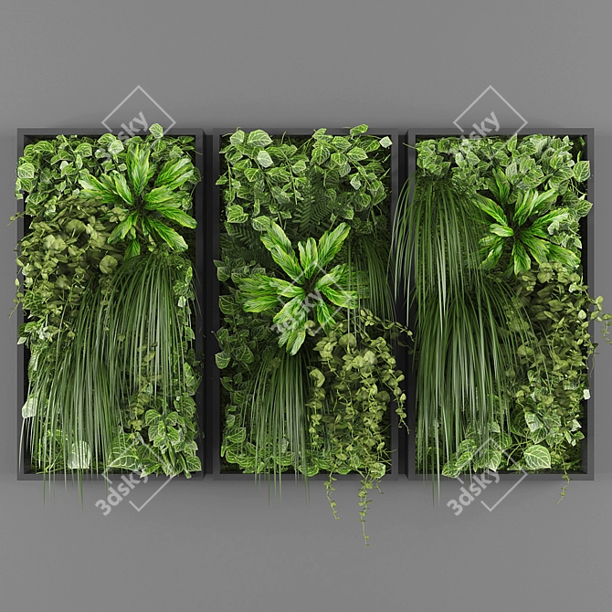 Effortless Greenery: Vertical Garden 017 3D model image 1