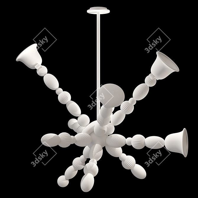 Elegant Perseus Glass Chandelier 3D model image 2