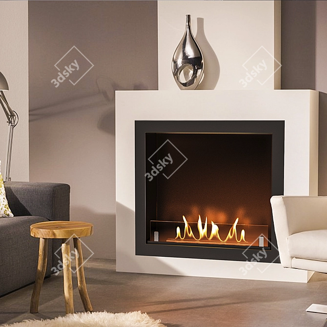 SappFire: Built-In Biofireplace with Stylish Fireplace Insert 3D model image 3