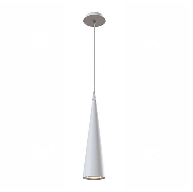 Nevill Pendant Lamp: Elegant White Metal Design 3D model image 1