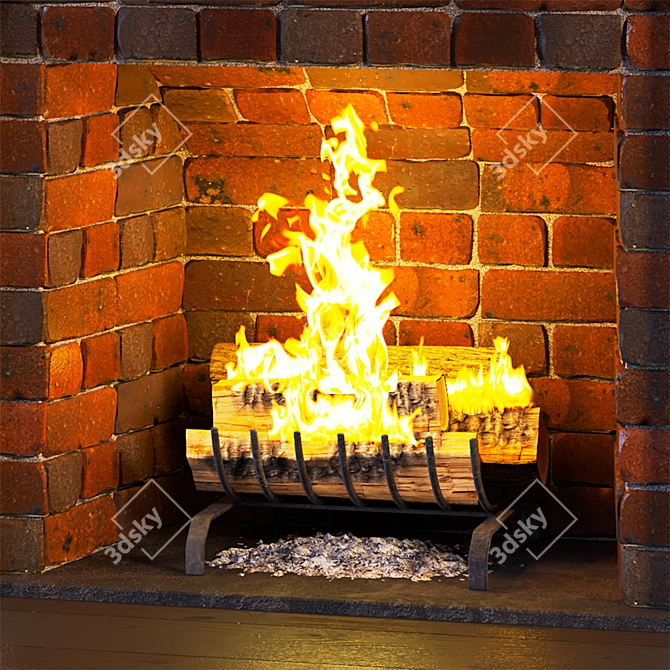 Cozy Christmas Fireplace 3D model image 2