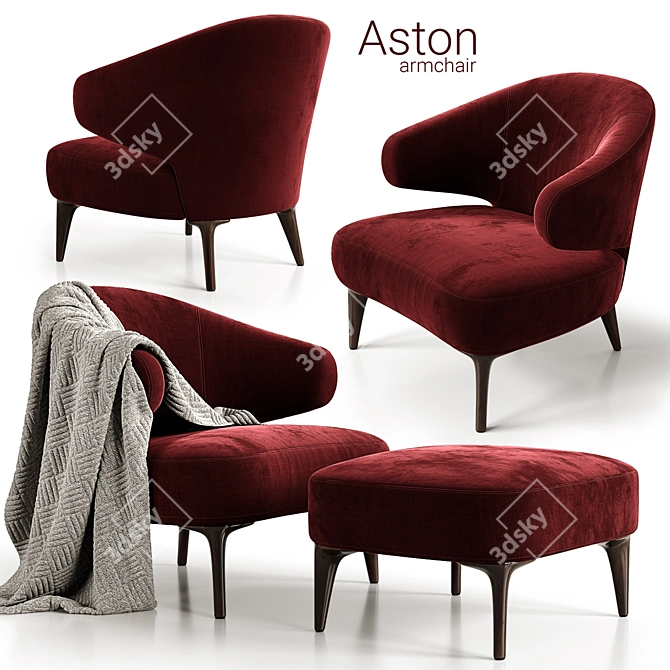 Modern Italian Armchair: Minotti Aston 3D model image 1