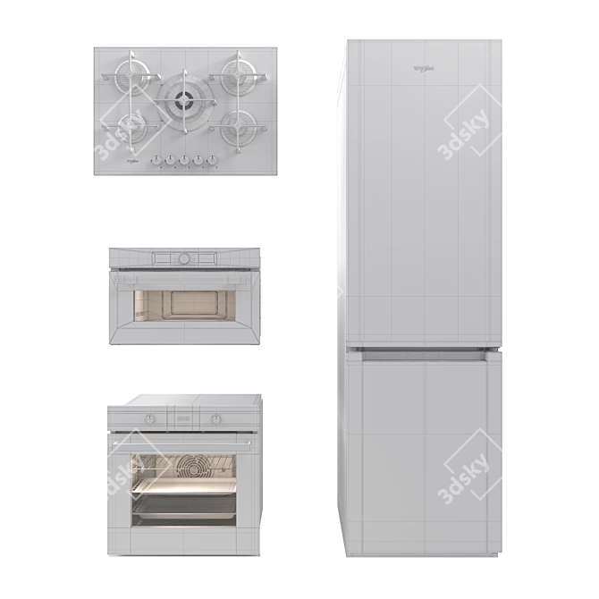 Whirlpool Kitchen Appliance Bundle 3D model image 3