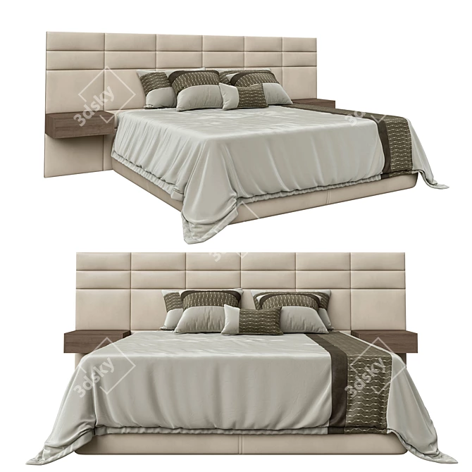 Elegance Queen Bed 3D model image 1