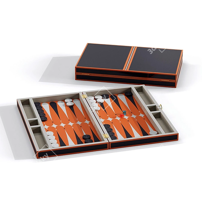 Luxury Lacquer Backgammon Set 3D model image 1