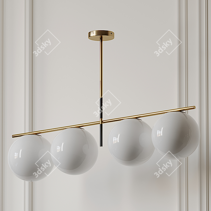 Maxim Vesper Brass & Black Pendant 3D model image 2