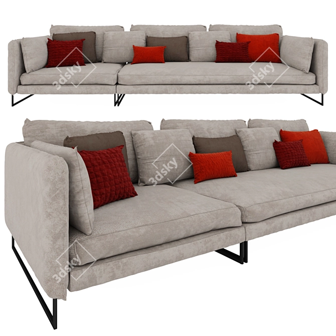 Sleek and Stylish Sofa Saba 3D model image 1