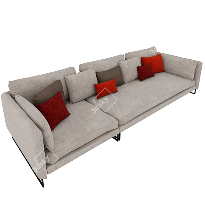 Sleek and Stylish Sofa Saba 3D model image 2