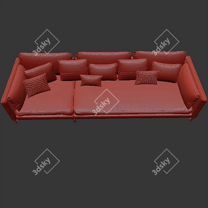 Sleek and Stylish Sofa Saba 3D model image 3