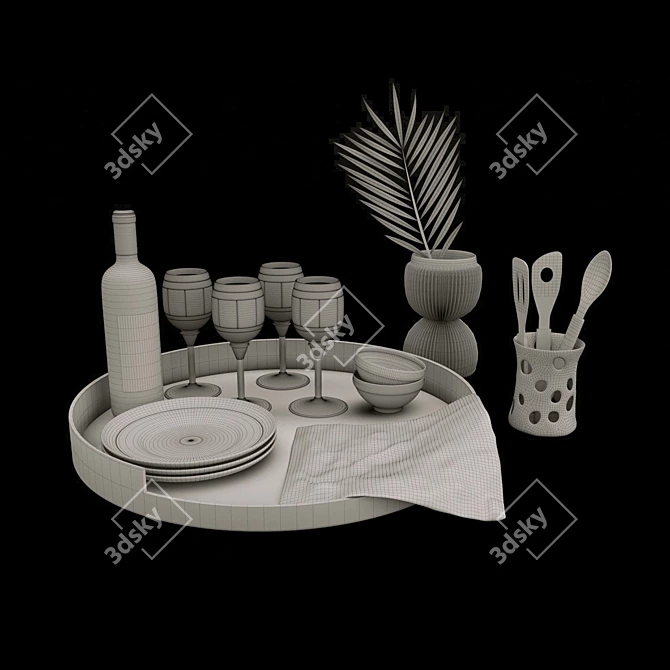 Modern Kitchen Essentials 3D model image 3