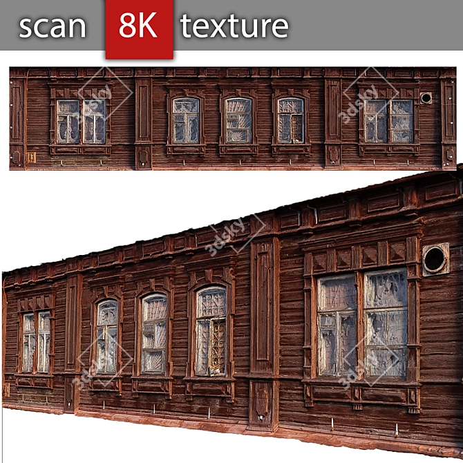 Modern Wooden Facade 3D model image 1