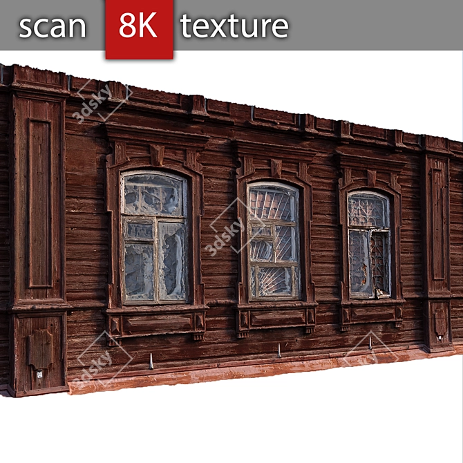 Modern Wooden Facade 3D model image 2