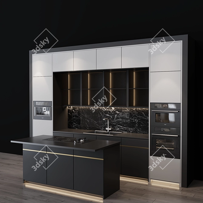 Modern Kitchen Set 3D model image 2