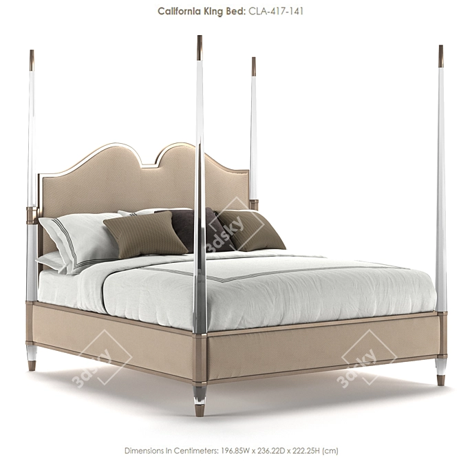 Regal Bliss King Bed 3D model image 1