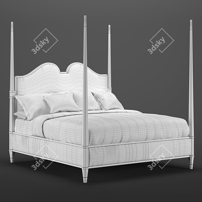 Regal Bliss King Bed 3D model image 3