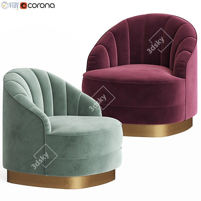 Elegant Hadley Armchair: Sophistication and Comfort 3D model image 1
