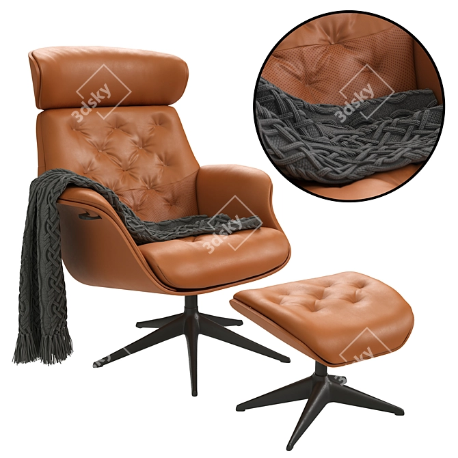 FlexLux Volden Armchair & Pouf 3D model image 1