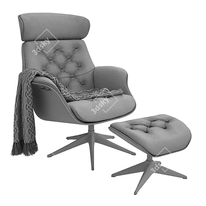 FlexLux Volden Armchair & Pouf 3D model image 3